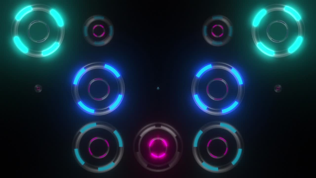 Neon Rings Abstract Background