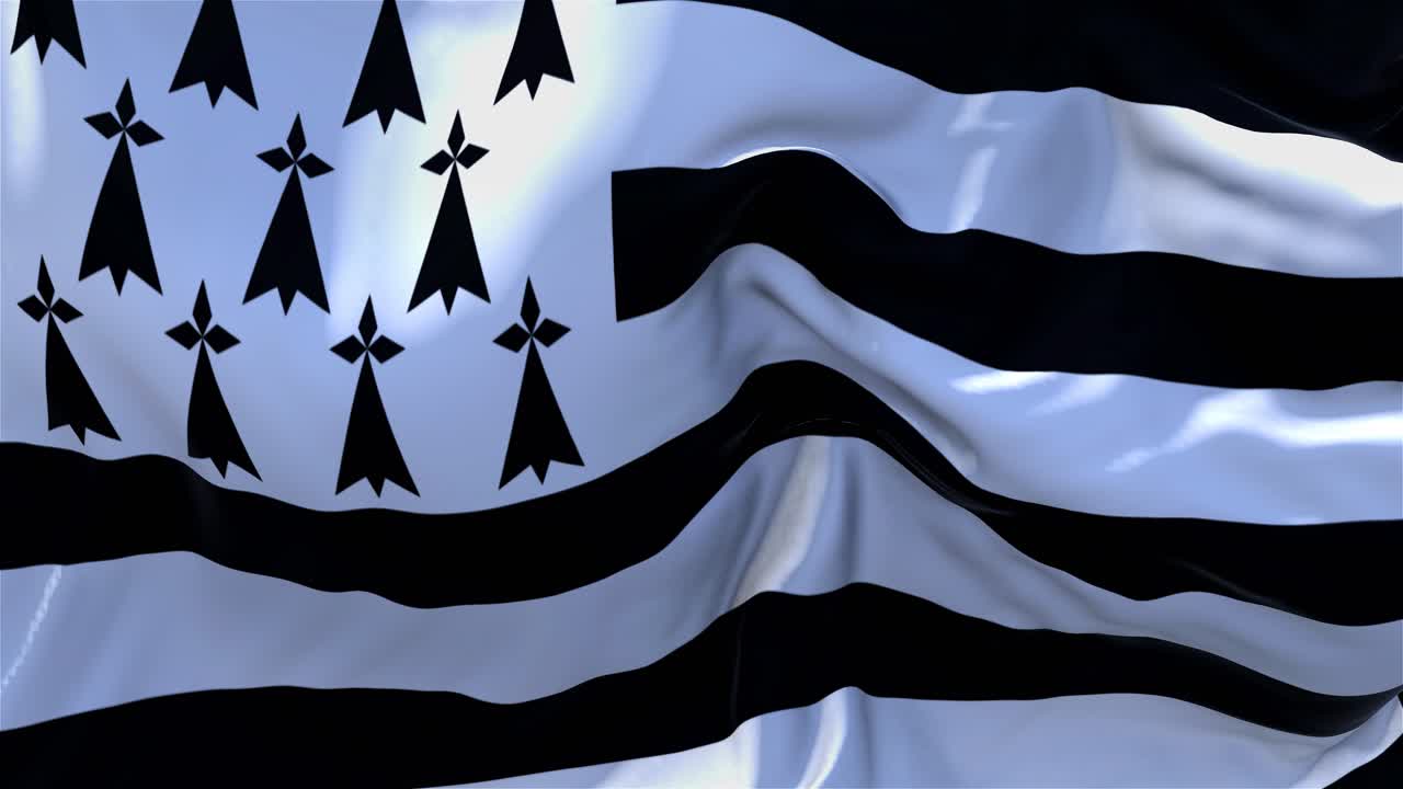 바람 속 느린 동작 애니메이션에서 브리튼 발을 흔들고, 4k 현실적인 직물 질감 발이 바람이 불어오는 날에 부드럽게 불고, 연속적인 원활한 루프 배경.