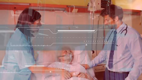 procesamiento de datos estadísticos contra un médico y una trabajadora de la salud que examinan a una paciente