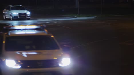 night traffic on the road and moving cars. vilnius, lithuania. 2019-08