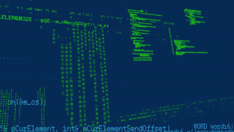 animation of data processing on navy background