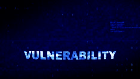 vulnerability text digital noise twitch glitch distortion effect error animation.