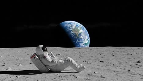 an astronaut contemplates the beauty of earth from the lunar surface, embracing the vastness of space and the unique perspective of our planet in a stunning cosmic scene