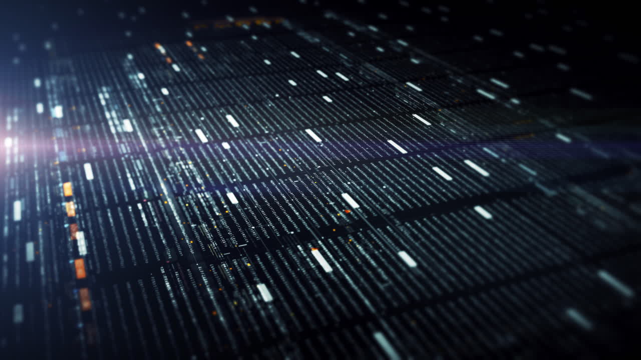 Advanced data matrix simulation UI with cutting-edge digital environment with a dynamic and immersive display of interconnected data matrix information networks systems background