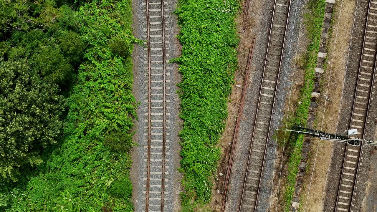 독일 전역의 철도 트랙의 무인기 영상