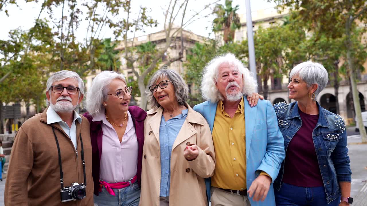 Group of seniors enjoying a day in the city