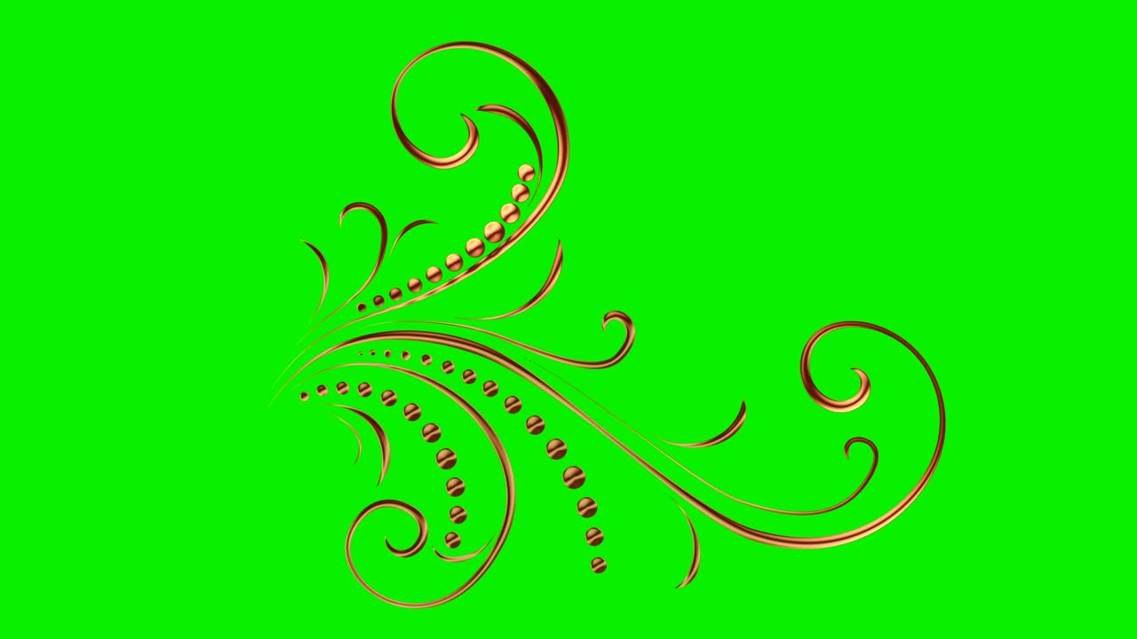 elemento de cobre pintoresco animado romántico en pantalla verde con matte 10