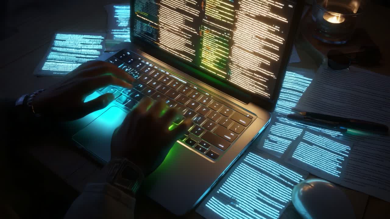 Exploring the Depths of Digital Exploration and Code Manipulation: A Computer Programmer's Late Night Session Unveiling the Mysteries of Technology While Illuminating the Darkness