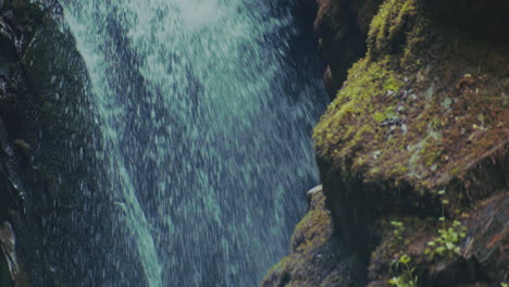 slow motion tilt shot of english waterfall aira force, cumbria