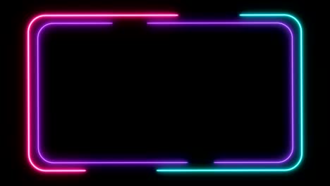 abstract light neon frame on black background. laser show looped animation . 4k video