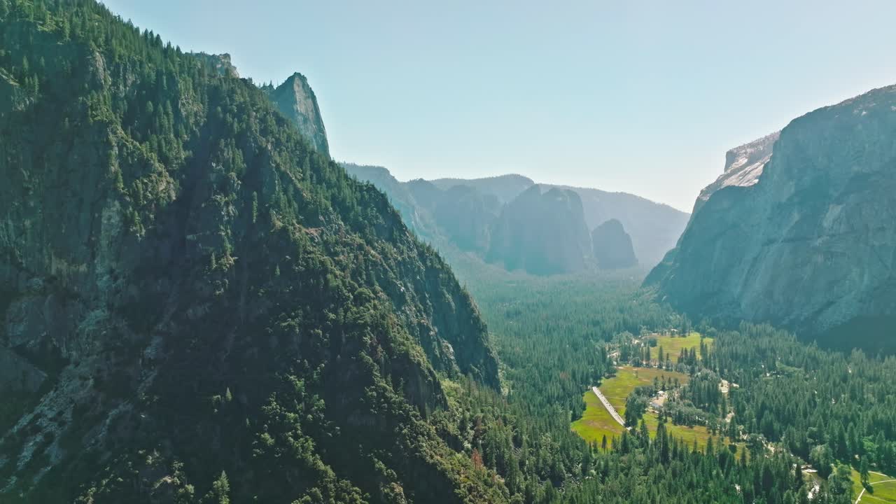 Overlooking Yosemite Valley in Background on a perfect sunny Summer Day