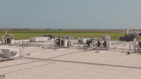 industrial facility rooftop with ventilation systems