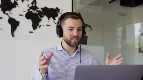 man working in a travel agency