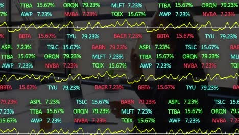 Animation-of-financial-data-processing-over-businesswoman