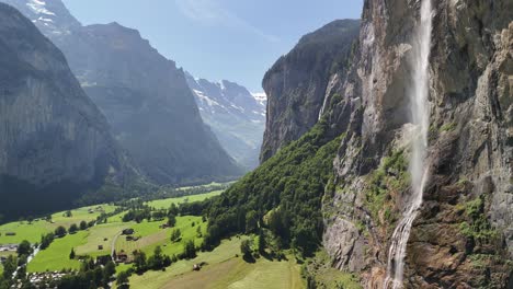 switzerland nature landscape, waterfall swiss alps mountains valley village