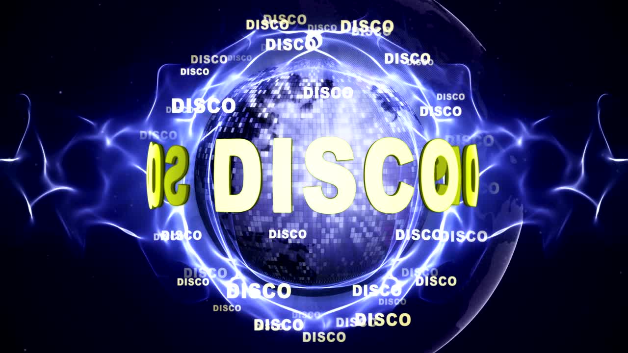 диско-текстовая анимация и диско-бол, цикл