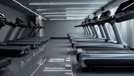 empty modern gym with treadmills