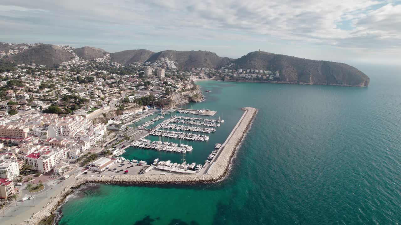 Scenic View Of Moraira Town In Alicante, Spain - Aerial Drone Shot