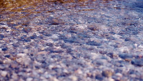 guijarros bajo el agua clara en cámara lenta