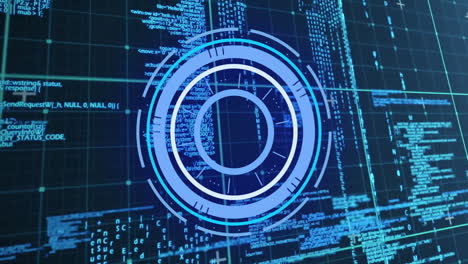 animation of digital data processing over scope scanning