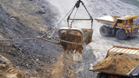 mining operation: loading dump truck