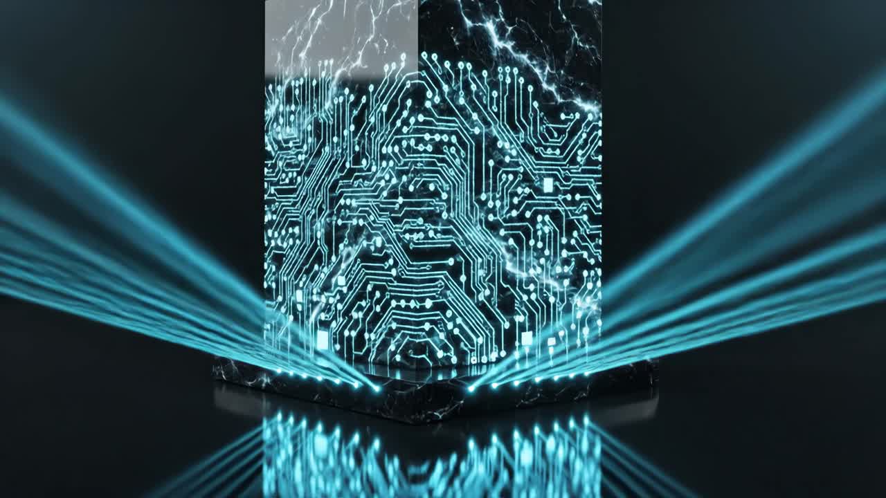 Abstract Circuit Board Cube