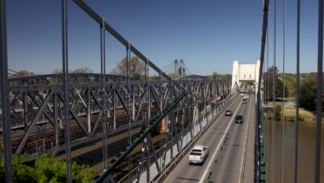 View-from-top-of-Walter-Taylor-Bridge-looking-down-to-road,-Brisbane