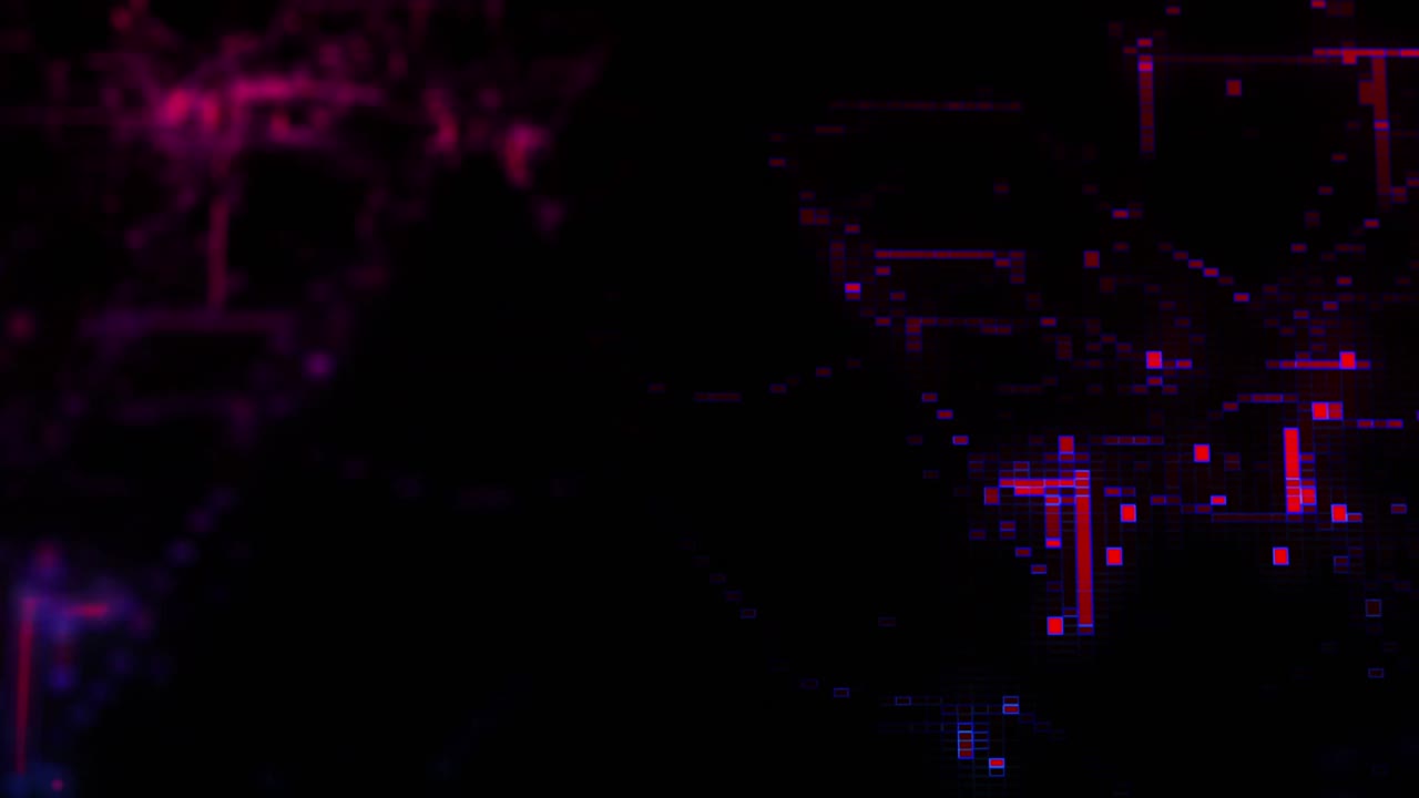 Animation of moving shapes on black background