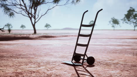 small trolley cart in the desert