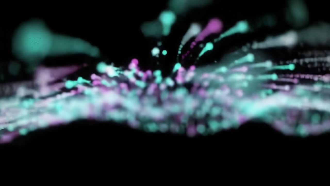 Dynamic Flow of Colorful Particles: A Mesmerizing Representation of Abstract Motion Captured in Two Frames, Showcasing Vibrant Colors and Fluid Movement