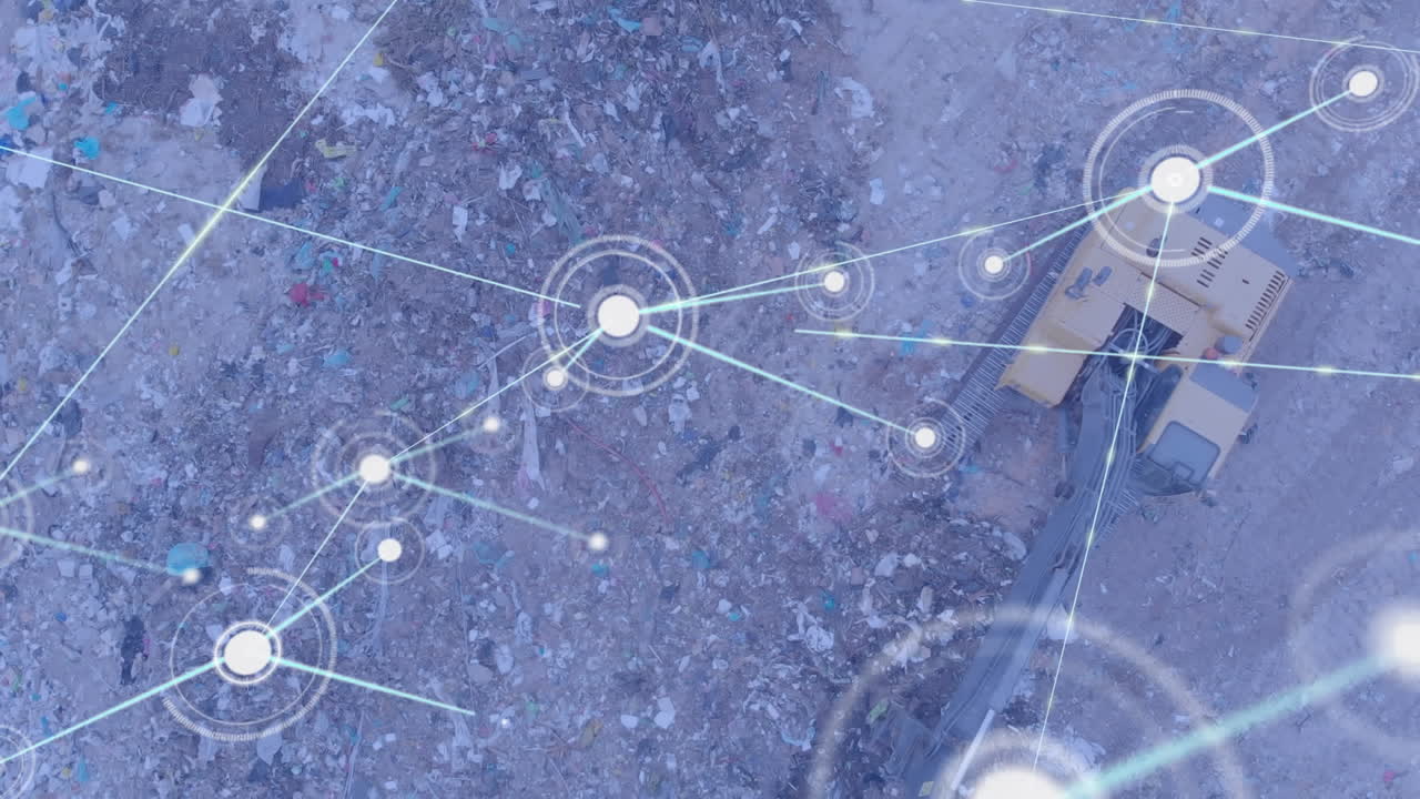 쓰레기 처리장에서의 트럭을 통한 연결 네트워크