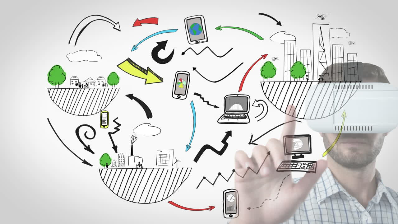 애니메이션과 함께 vr을 사용하는 사람