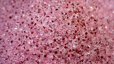 close-up of pink and red polymer granules