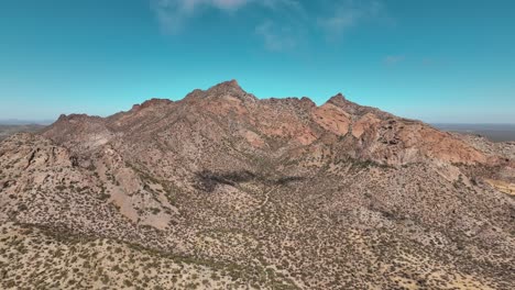drone ride towards a mountain in the desert