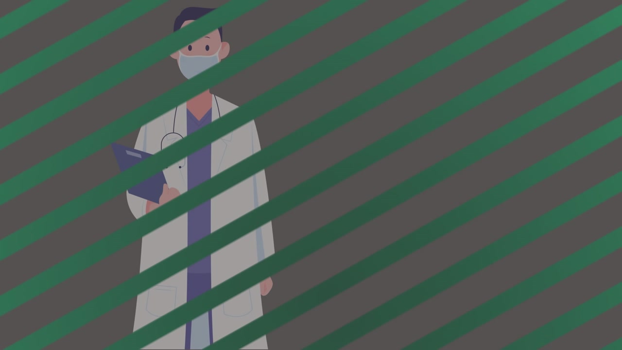 Animated Male Doctor with Stethoscope and Clipboard, Wearing and Not Wearing Face Mask