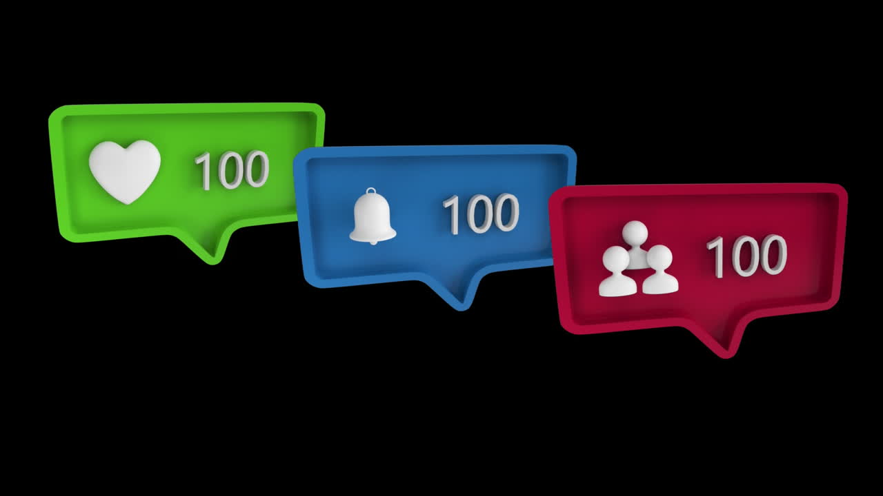 символы социальных сетей с растущим количеством