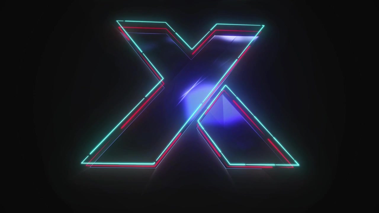 Un modello video moderno progettato per contenuti di rivelazione logo al neon
