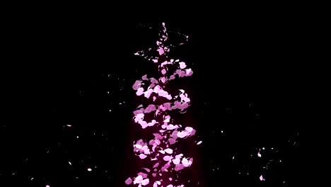 spiral shiny particle of cherry blossoms. sakura pattern. japanese cherry dancing. vortex from pink petals. abstract loop animation.