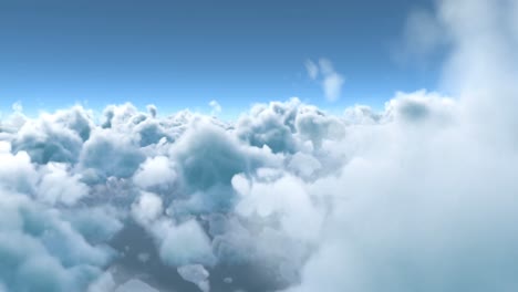 nubes blancas mullidas en cielo azul