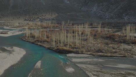 ariel view of phander valley in ghizer district of gilgit-baltistan, pakistan