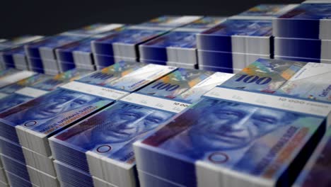 francos suizos dinero billete paquete de crecimiento en bucle