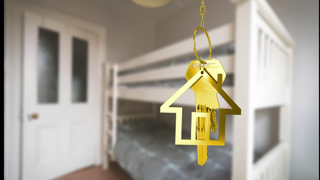 llaves de la casa por encima de la habitación con litera