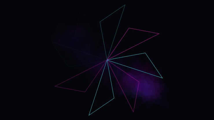 Abstract Geometric Rotating Shapes on Dark Background