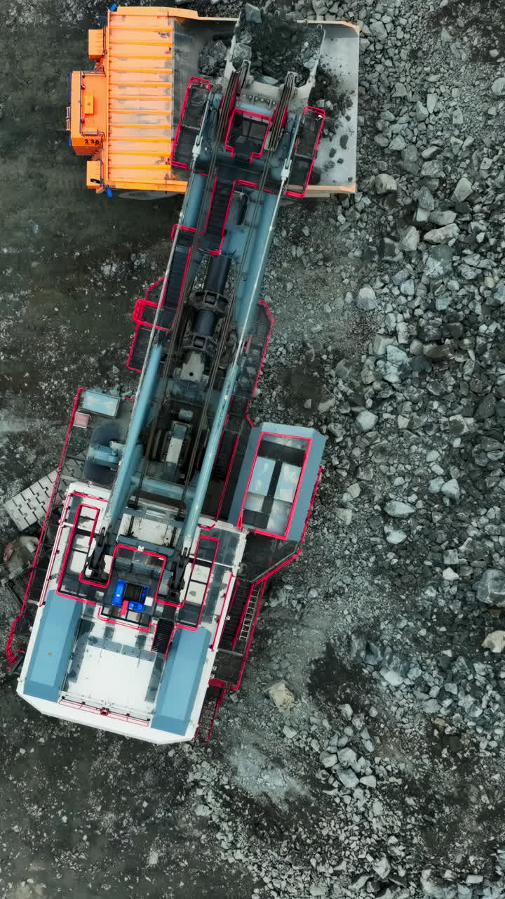 Aerial View of Mining Equipment at a Quarry