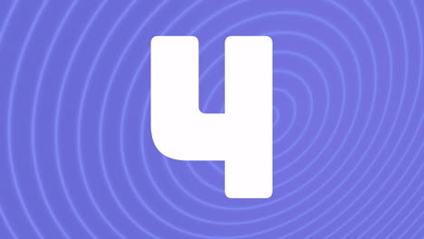 numbers animation with concentric circles on blue background