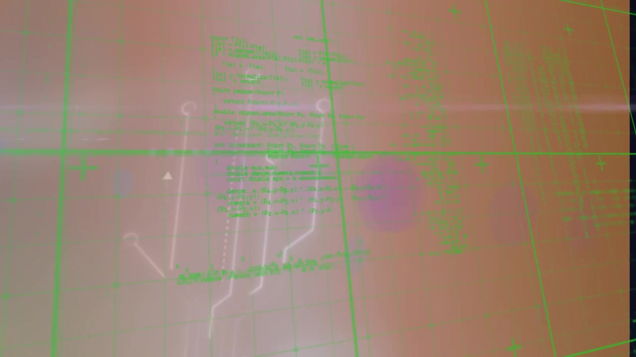 Animation av digital programmeringsdatabas och rutmönster som rör sig i en loop på abstrakt bakgrund