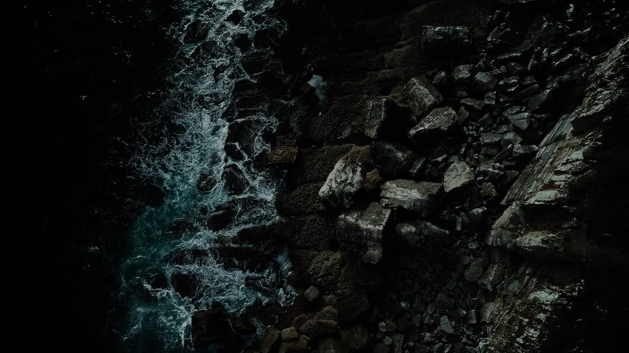 The Sea At Night Aerial View