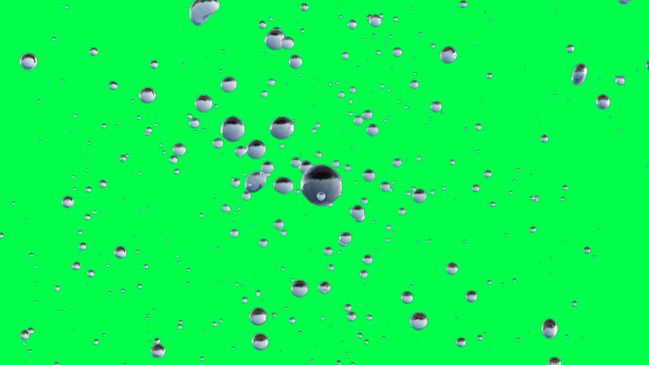 녹색 화면에 애니메이션 액체 거품