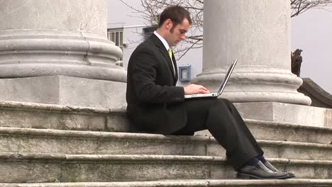 Stock-Footage-of-Businessman-Working-Outdoors