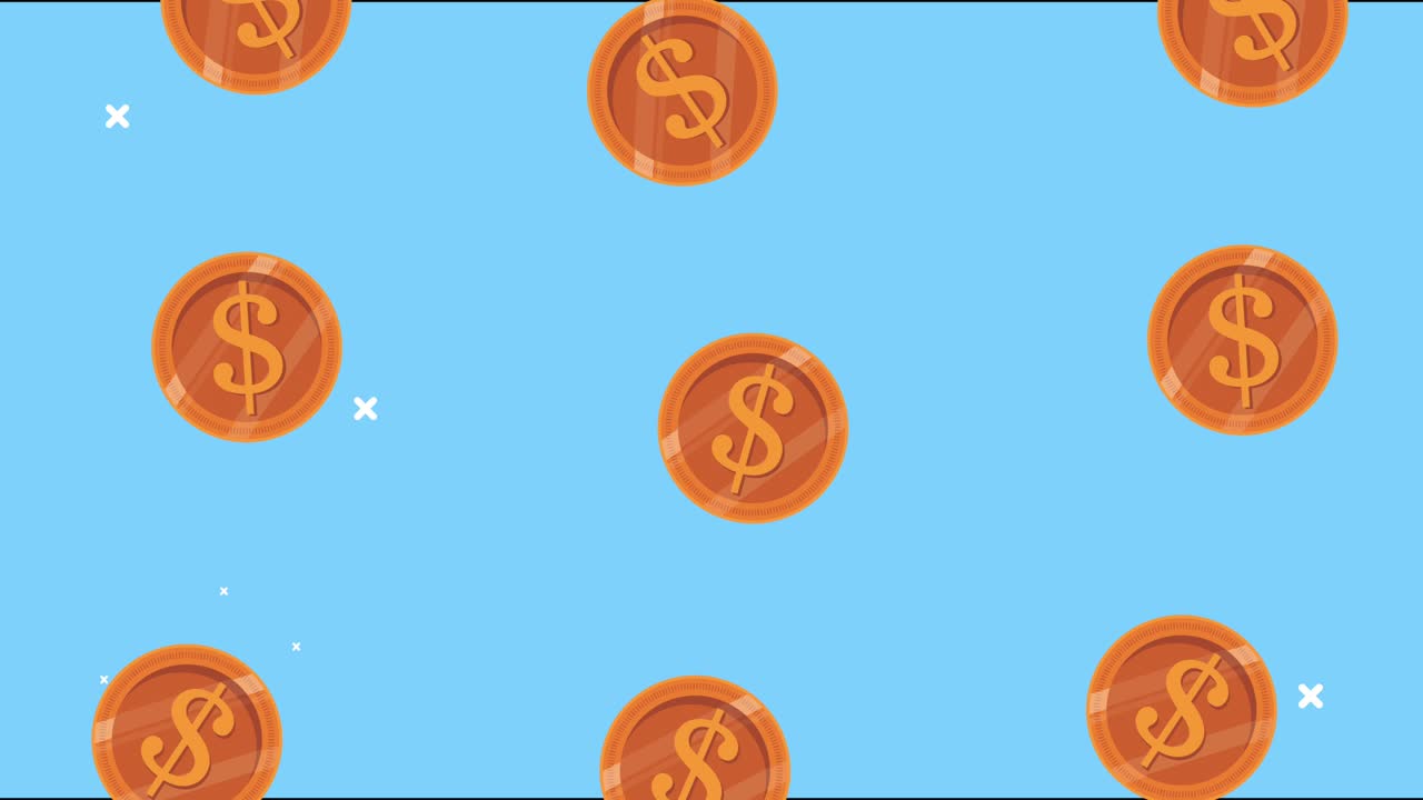 monedas de lluvia dinero dólares animación